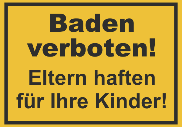 Hinweis-Aufkleber " Baden verboten! "